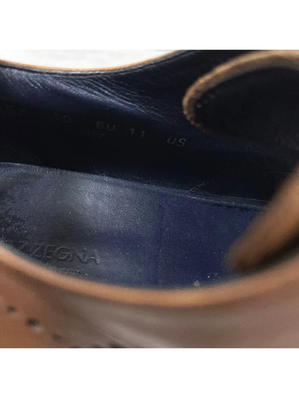 Z Zegna Italy Leather Cap Toe Dress Shoes - Men's Size 11 - Brown